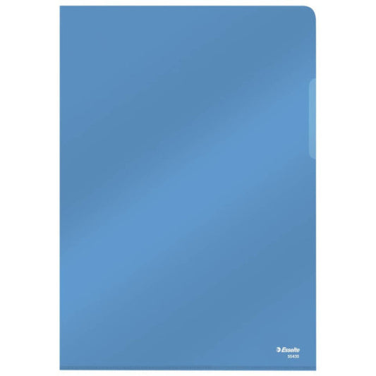 Cartella lucid ad L in PVC Esselte Crystal 220x310 mm conf. da 25 pezzi Esselte blu - 554350