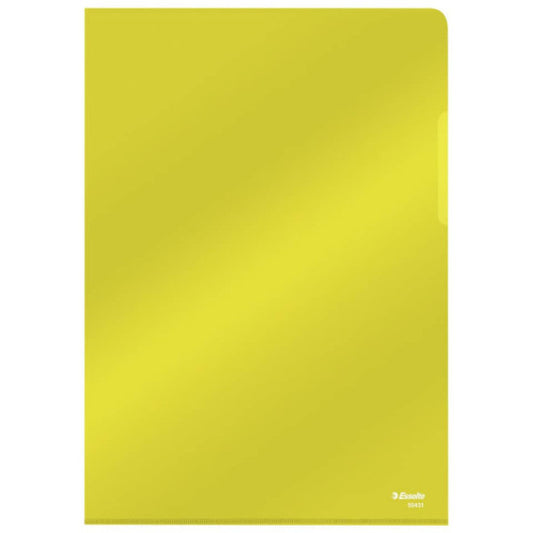 Cartella lucid ad L in PVC Esselte Crystal 220x310 mm conf. da 25 pezzi Esselte giallo - 554310