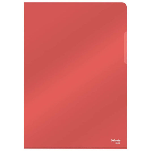 Cartella lucid ad L in PVC Esselte Crystal 220x310 mm conf. da 25 pezzi Esselte rosso - 554330