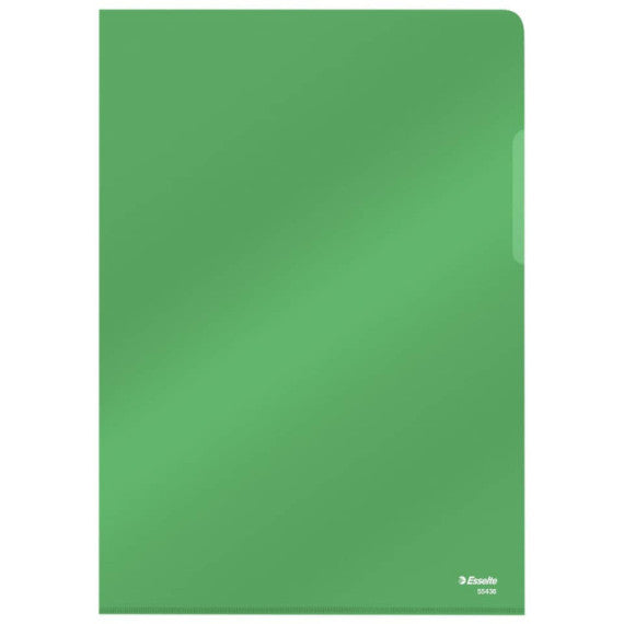 Cartella lucid ad L in PVC Esselte Crystal 220x310 mm conf. da 25 pezzi Esselte verde - 554360