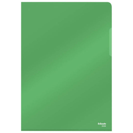 Cartella lucid ad L in PVC Esselte Crystal 220x310 mm conf. da 25 pezzi Esselte verde - 554360