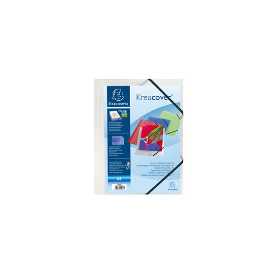 Cartella personalizzabile Kreacover® - con elastico - PP - 24x32 cm - bianco trasparente - Exacompta