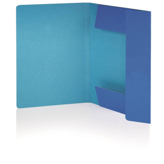 Cartella plastificata a 3 lembi con elastico tondo BREFIOCART in presspan 25x35 cm verde scuro - 0208805.VE