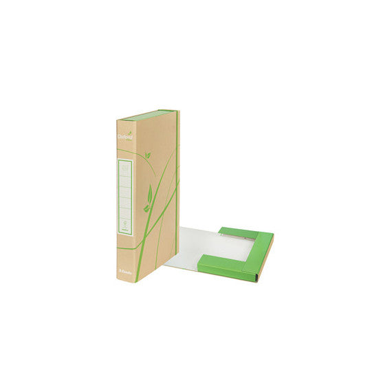 Cartella progetti con elastico Oxford Green - 22 x 30 cm - dorso 40 mm - avana - Esselte