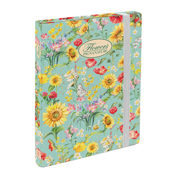 Cartella progetti Nature Flowers - 26x34cm - dorso 3cm - con elastico - Pigna