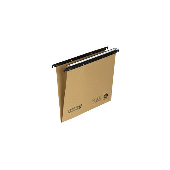 Cartella sospesa Cartesio Ecologica - cassetto - 33 cm - fondo V - 31,2 x 25 cm - avana - Bertesi
