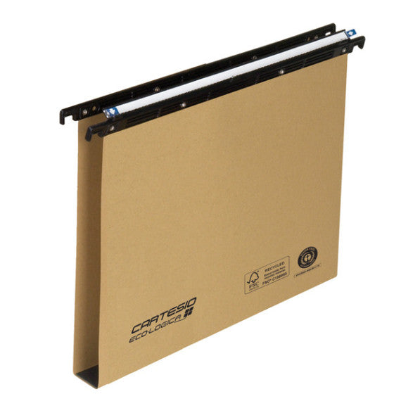 Cartella sospesa Cartesio Ecologica - cassetto - 39 cm - fondo U 30 mm - 37 x 25 cm - avana - Bertesi
