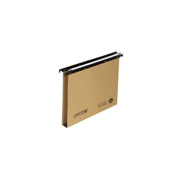 Cartella sospesa Cartesio Ecologica - cassetto - 39 cm - fondo U 30 mm - 37 x 25 cm - avana - Bertesi