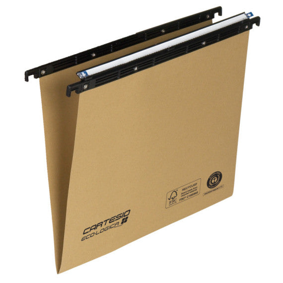 Cartella sospesa Cartesio Ecologica - cassetto - 39 cm - fondo V - 37 x 25 cm - avana - Bertesi