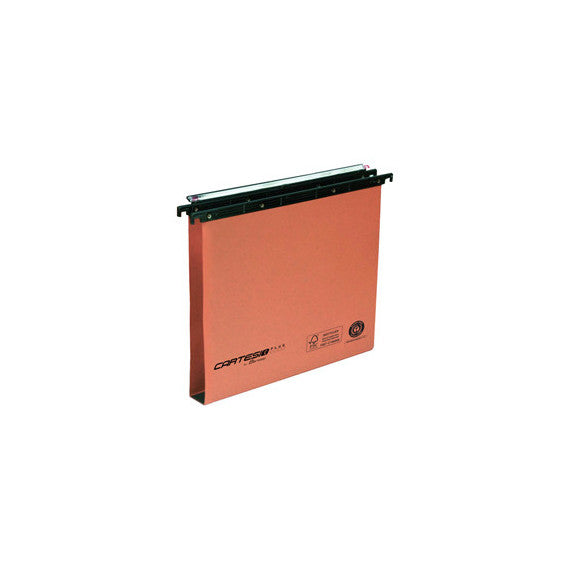 Cartella sospesa Cartesio Plus - cassetto - interasse 33 cm - fondo U 30 mm - 31,2x25 cm - arancio -Bertesi
