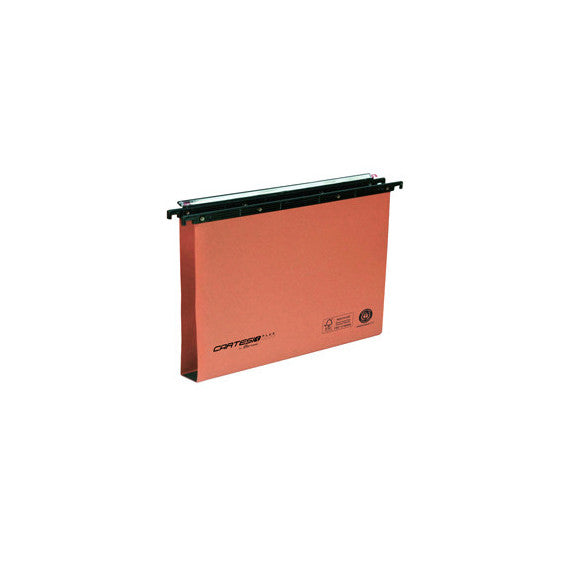 Cartella sospesa Cartesio Plus - cassetto - interasse 39 cm - fondo U 30 mm - 37x25 cm -  arancio - Bertesi