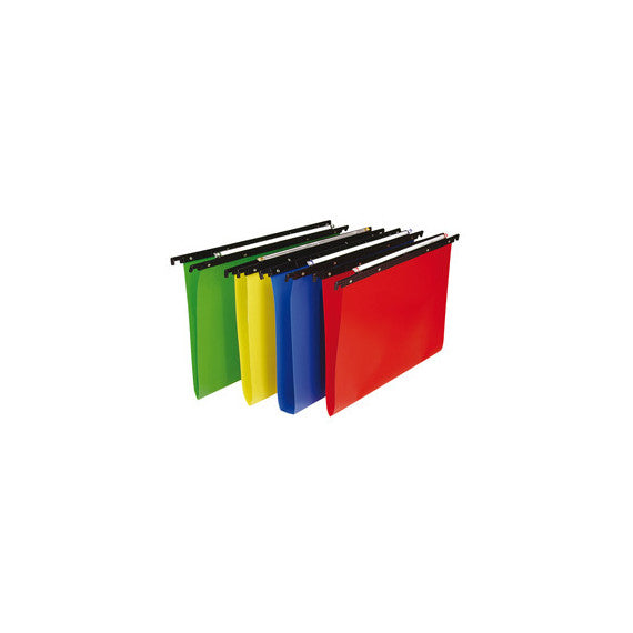 Cartella sospesa Cartesio PP - cassetto - PPL - interasse 33 cm - fondo V - 31,2x25 cm - colori assortiti - Bertesi