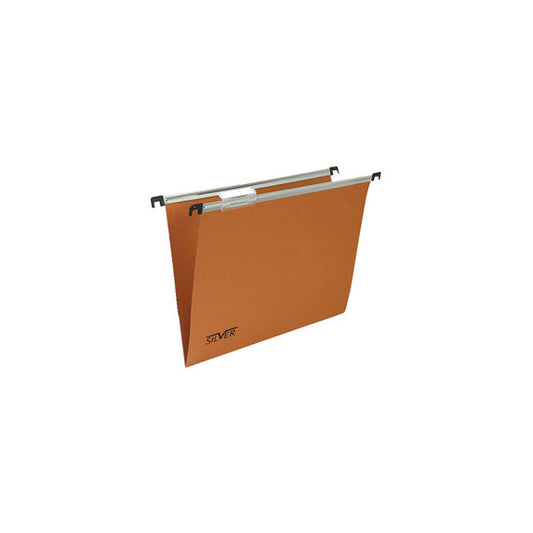 Cartella sospesa linea Silver - cassetto - interasse 39 cm - fondo V - 31,2 x 25 cm - cartoncino - arancio - Bertesi