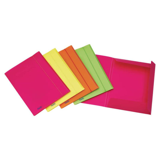 Cartella tre lembi con elastico Favorit Neon formato 24x33 cm dorso 1 cm in conf. 20 colori assortiti - 400066846
