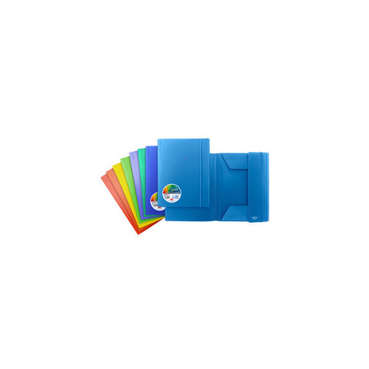 Cartelle con elastico Garda - 3 lembi - PP - dorso piatto - colori assortiti - Sei rota