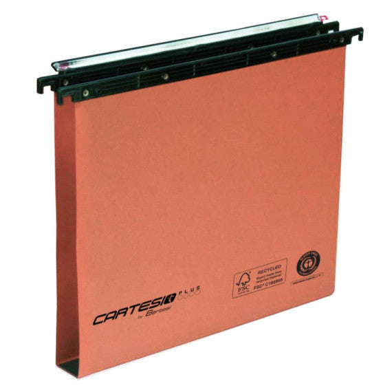 Cartelle sospese orizzontali per cassetti CARTESIO PLUS 33 cm fondo U3 cm arancio Cf. 25 pz - 300/330 Link 3 -A2