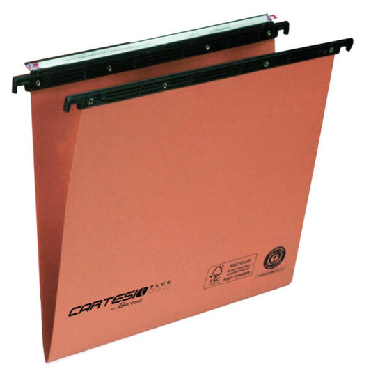 Cartelle sospese orizzontali per cassetti CARTESIO PLUS 33 cm fondo V arancio Cf. 25 pezzi - 300/330 Link -A2
