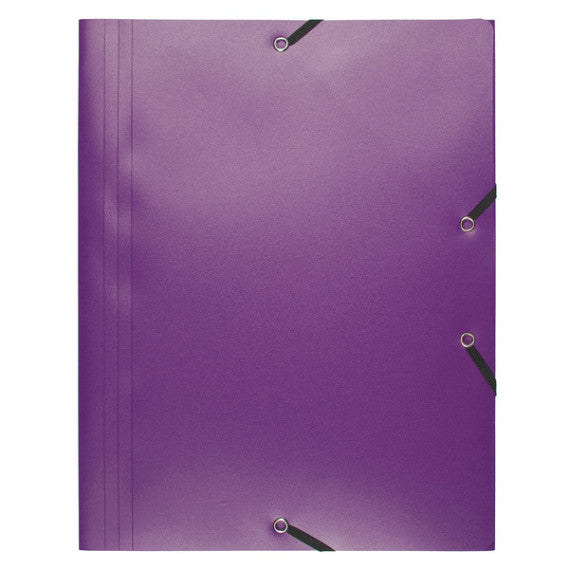 Cartellina 3 lembi - con elastici - PPL - 24x32 cm - viola - Exacompta
