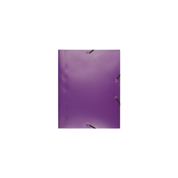 Cartellina 3 lembi - con elastici - PPL - 24x32 cm - viola - Exacompta