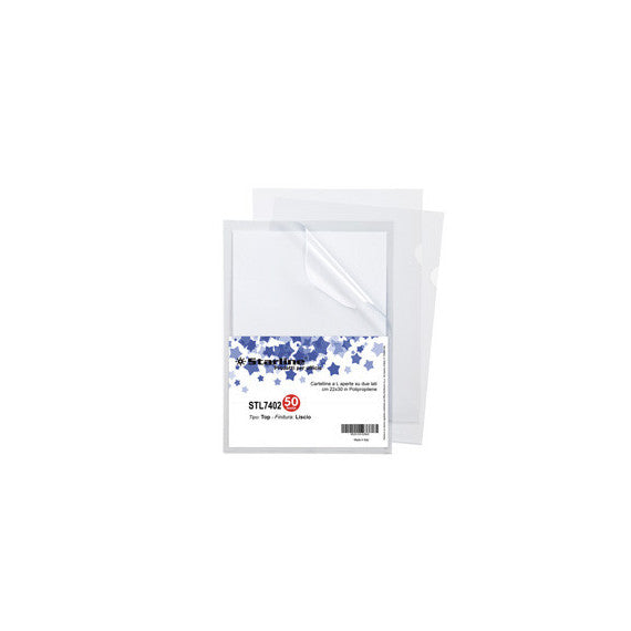 Cartellina a L Top - liscio - 22 x 30 cm - trasparente - Starline - conf. 50 pezzi