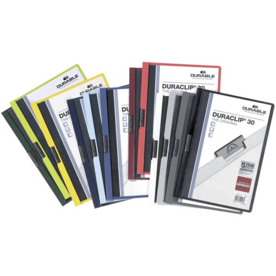 Cartellina con clip Durable DURACLIP® A4 giallo - dorso 3 mm - capacità 30 fogli 2200-04