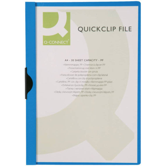 Cartellina con clip Q-Connect PVC 22x30,7 cm blu KF00462