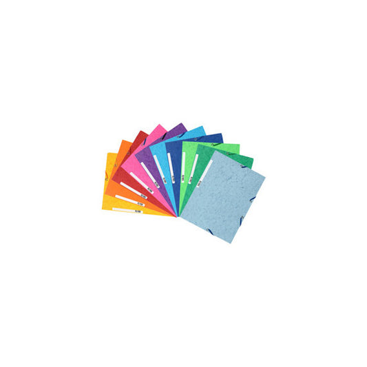 Cartellina con elastico - cartoncino Lustrè - 3 lembi - 24 x 32 cm - colori assortiti - Exacompta