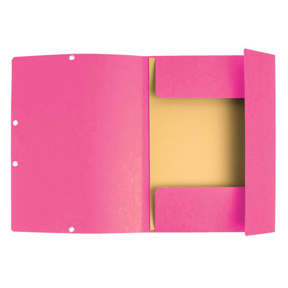 Cartellina con elastico - cartoncino lustrè - 3 lembi - 400 gr - 24 x 32 cm - rosa - Exacompta
