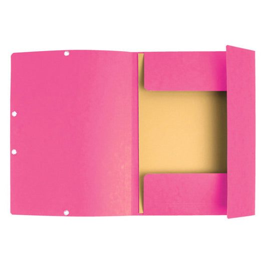 Cartellina con elastico - cartoncino lustrè - 3 lembi - 400 gr - 24 x 32 cm - rosa - Exacompta