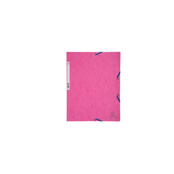 Cartellina con elastico - cartoncino lustrè - 3 lembi - 400 gr - 24 x 32 cm - rosa - Exacompta