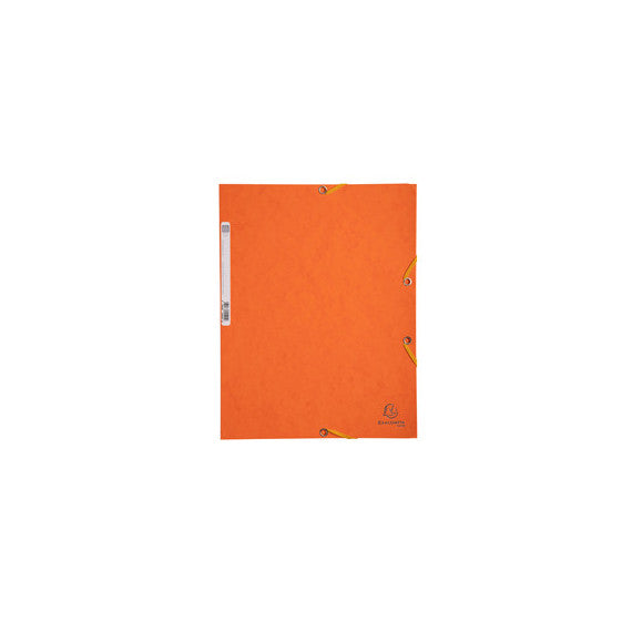 Cartellina con elastico - cartoncino lustrè - 3 lembi - 400 gr - 24x32 cm - arancio - Exacompta
