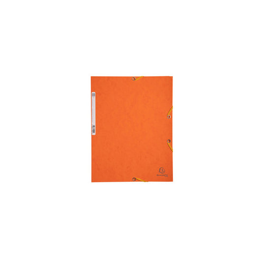 Cartellina con elastico - cartoncino lustrè - 3 lembi - 400 gr - 24x32 cm - arancio - Exacompta