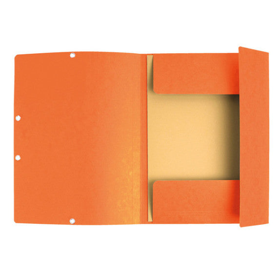 Cartellina con elastico - cartoncino lustrè - 3 lembi - 400 gr - 24x32 cm - arancio - Exacompta