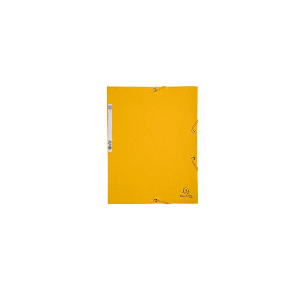 Cartellina con elastico - cartoncino lustrè - 3 lembi - 400 gr - 24x32 cm - giallo - Exacompta