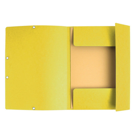 Cartellina con elastico - cartoncino lustrè - 3 lembi - 400 gr - 24x32 cm - giallo limone - Exacompta