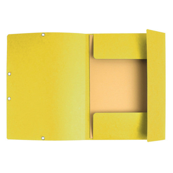 Cartellina con elastico - cartoncino lustrè - 3 lembi - 400 gr - 24x32 cm - giallo limone - Exacompta