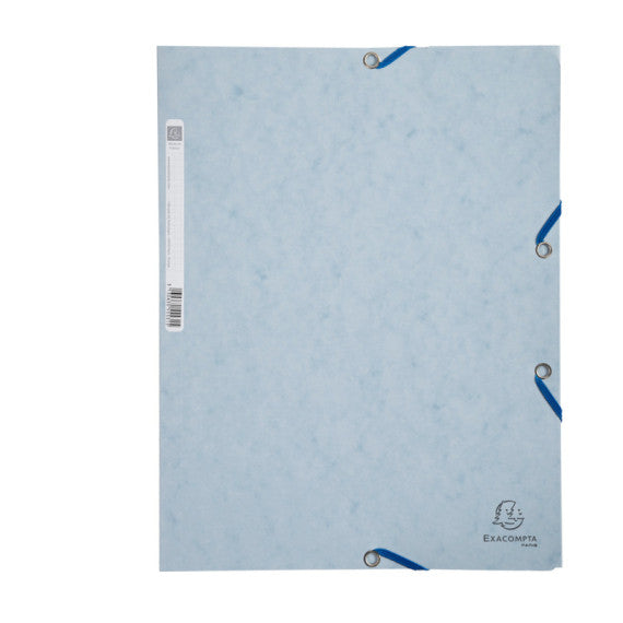 Cartellina con elastico - cartoncino lustrè - 3 lembi - 400 gr - 24x32 cm - grigio chiaro - Exacompta