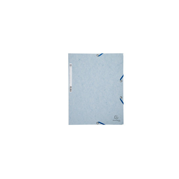 Cartellina con elastico - cartoncino lustrè - 3 lembi - 400 gr - 24x32 cm - grigio chiaro - Exacompta