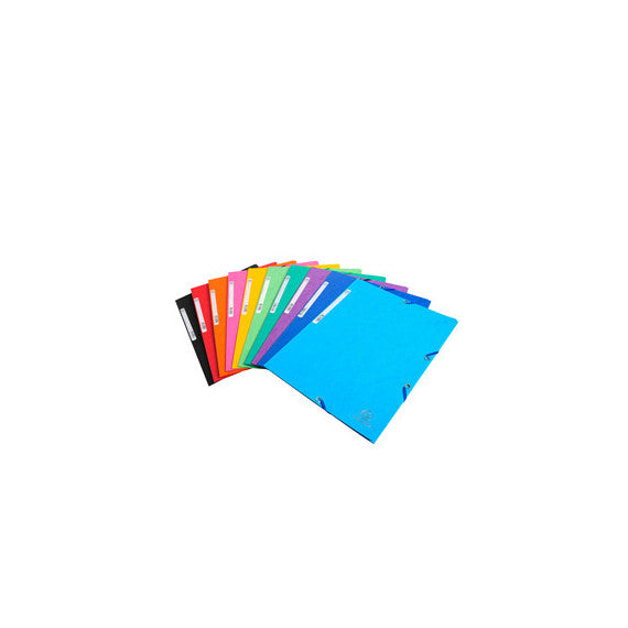 Cartellina con elastico - cartoncino lustrè - 3 lembi - 400 gr - 24x32 cm - mix 10 colori - Exacompta