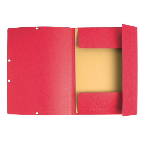 Cartellina con elastico - cartoncino lustrè - 3 lembi - 400 gr - 24x32 cm - rosso - Exacompta
