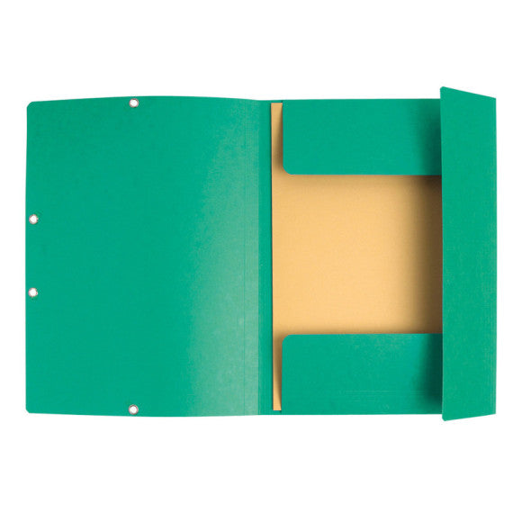 Cartellina con elastico - cartoncino lustrè - 3 lembi - 400 gr - 24x32 cm - verde - Exacompta