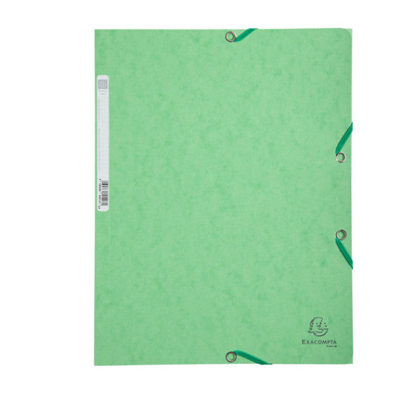 Cartellina con elastico - cartoncino lustrè - 3 lembi - 400 gr - 24x32 cm - verde tiglio - Exacompta