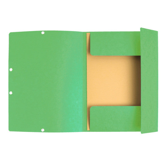 Cartellina con elastico - cartoncino lustrè - 3 lembi - 400 gr - 24x32 cm - verde tiglio - Exacompta