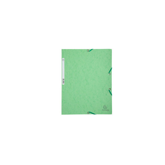 Cartellina con elastico - cartoncino lustrè - 3 lembi - 400 gr - 24x32 cm - verde tiglio - Exacompta