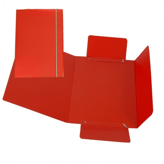 Cartellina con elastico - cartone plastificato - 3 lembi - 17x25 cm - verde - Cartotecnica del Garda