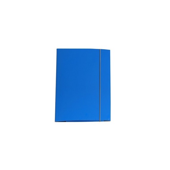 Cartellina con elastico - cartone plastificato - 3 lembi - 25x34 cm - azzurro - Cartotecnica del Garda