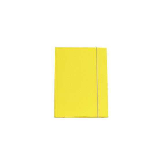 Cartellina con elastico - cartone plastificato - 3 lembi - 25x34 cm - giallo - Cartotecnica del Garda