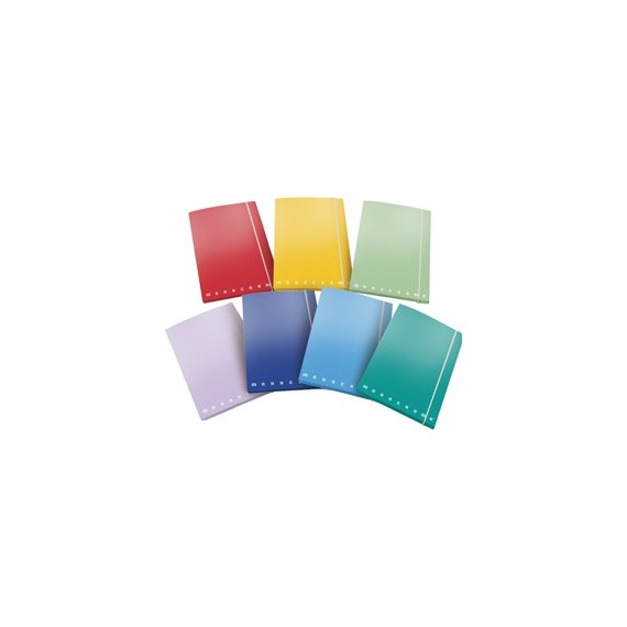 Cartellina con elastico Monocromo - cartone - 3 lembi - dorso 1,2 cm - 26x34 cm - col. assortiti - Pigna