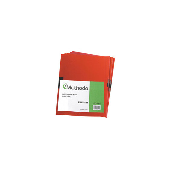 Cartellina con molla Spring File - PPL - 22x31 cm - dorso 5 mm - rosso - Methodo