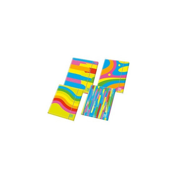Cartellina Fantafluo One Color - 3 lembi - con elastico - diametro 1,2 cm - 26 x 35 cm -Blasetti